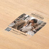 Elegant, Klassiek, Monogram, Huwelijk, Boog, Foto Acryl Uitnodigingen (Laagn)