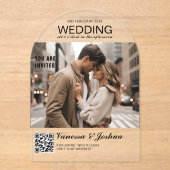 Elegant, Klassiek, Monogram, Huwelijk, Boog, Foto Acryl Uitnodigingen (Voorkant)