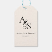 Elegant, Klassiek, Monogram, Huwelijk Cadeaulabel (Voorkant)