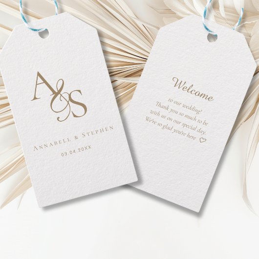 Elegant, Klassiek, Monogram, Huwelijk Cadeaulabel
