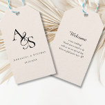 Elegant, Klassiek, Monogram, Huwelijk Cadeaulabel<br><div class="desc">Elegant,  Classic,  Monogram,  Beige,  Wedding,  Favoriet Tags met mooie Ampersand. Gepersonaliseerd met jouw naam en datum.</div>