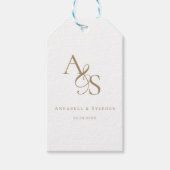 Elegant, Klassiek, Monogram, Huwelijk Cadeaulabel (Voorkant)