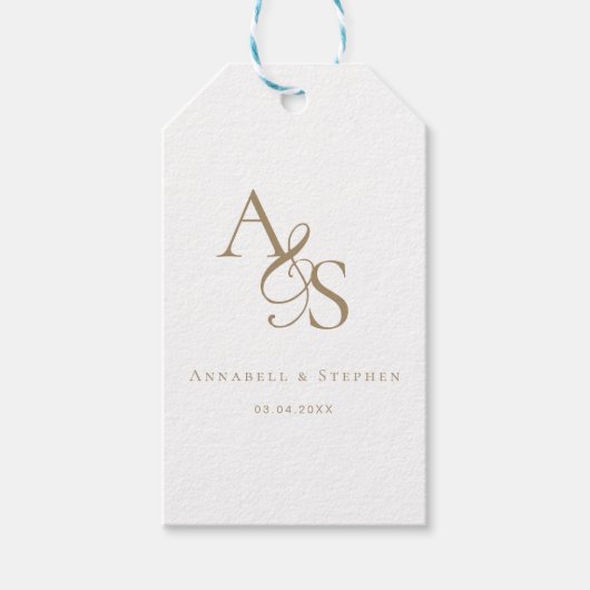 Elegant, Klassiek, Monogram, Huwelijk Cadeaulabel (Voorkant)