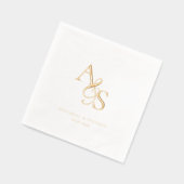 Elegant, Klassiek, Monogram, Huwelijk Folie Servetten (Links)