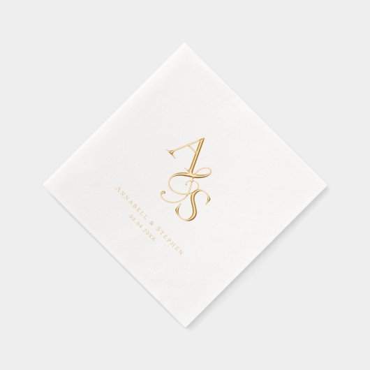 Elegant, Klassiek, Monogram, Huwelijk Folie Servetten (Rechts)