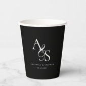Elegant, Klassiek, Monogram, Huwelijk Papieren Bekers (Voorkant)