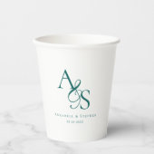 Elegant, Klassiek, Monogram, Huwelijk Papieren Bekers (Voorkant)