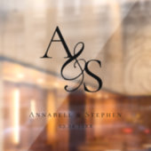 Elegant, Klassiek, Monogram, Huwelijk Raamsticker (Vel 2)