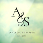 Elegant, Klassiek, Monogram, Huwelijk Raamsticker (Vel 3)