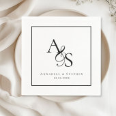 Elegant, Klassiek, Monogram, Huwelijk Servet