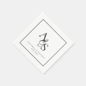 Elegant, Klassiek, Monogram, Huwelijk Servet (Hoek)