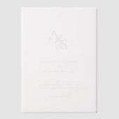 Elegant, Klassiek, Monogram, Huwelijk Vellum Uitnodigingen (Voorkant)