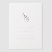 Elegant, Klassiek, Monogram, Huwelijk Vellum Uitnodigingen (Voorkant)