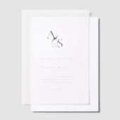 Elegant, Klassiek, Monogram, Huwelijk Vellum Uitnodigingen (Offset)