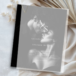 Elegant, Klassiek, Monogram, Huwelijk Vellum Uitnodigingen