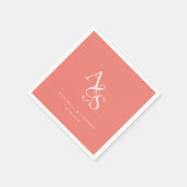 Elegant, Klassiek, Monogram, Koraal, Huwelijk Servet (Hoek)