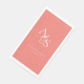 Elegant, Klassiek, Monogram, Koraal, Huwelijk Servet (Hoek)