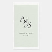 Elegant, Klassiek, Monogram, Lichtgroen, Huwelijk Servet (Voorkant)