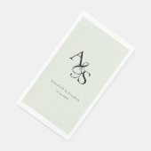 Elegant, Klassiek, Monogram, Lichtgroen, Huwelijk Servet (Hoek)