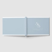 Elegant, Klassiek, Monogram, Poeder-Blauw, Huwelij Gastenboek (Volledig)