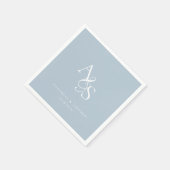 Elegant, Klassiek, Monogram, Poeder-Blauw Huwelijk Servet (Hoek)