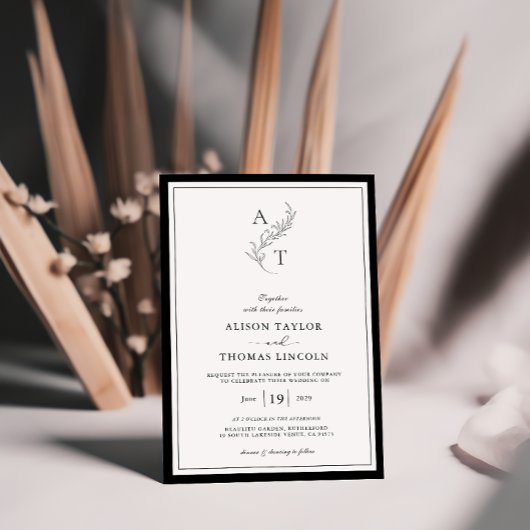 elegant | Klassiek Monogram QR Code Bruiloft Kaart