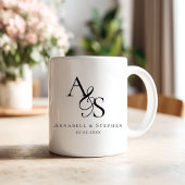 Elegant, Klassiek, Monogram, Trouwen Koffiemok
