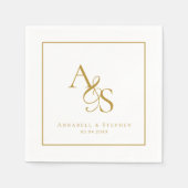 Elegant, Klassiek, Monogram, Trouwen Servet (Voorkant)