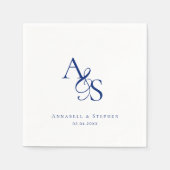Elegant, Klassiek, Monogram, Trouwen Servet (Voorkant)