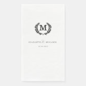 Elegant, Klassiek, Monogram, Wit, Bruiloft Servet (Voorkant)