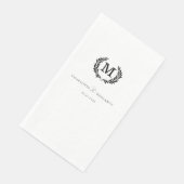 Elegant, Klassiek, Monogram, Wit, Bruiloft Servet (Hoek)