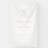 Elegant, Klassiek, Monogram, Wit, Bruiloft Spandoek (Verticaal)