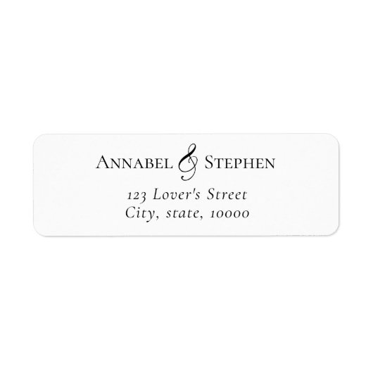 Elegant, Klassiek, Monogram, Wit, Etiket (Voorkant)