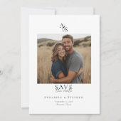 Elegant, Klassiek, Monogram, Wit, Trouw 1 Foto Save The Date (Voorkant)