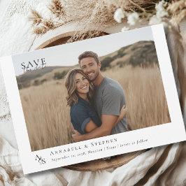 Elegant, Klassiek, Monogram, Wit, Trouw 1 Foto Save The Date