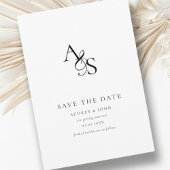 Elegant, Klassiek, Monogram, Wit, Trouwen Save The Date