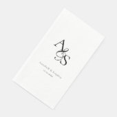 Elegant, Klassiek, Monogram, Wit, Trouwen Servet (Hoek)