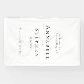 Elegant, Klassiek, Monogram, Wit-Zwart, Huwelijk Spandoek (Horizontaal)