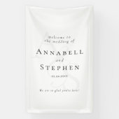 Elegant, Klassiek, Monogram, Wit-Zwart, Huwelijk Spandoek (Verticaal)