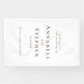 Elegant, Klassiek, Monogram, Witte bruiloft Spandoek (Horizontaal)