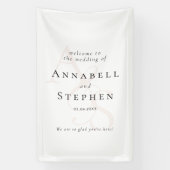 Elegant, Klassiek, Monogram, Witte bruiloft Spandoek (Verticaal)