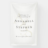 Elegant, Klassiek, Monogram, Witte bruiloft Spandoek (Verticaal)