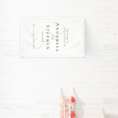 Elegant, Klassiek, Monogram, Witte bruiloft Spandoek (Insitu)