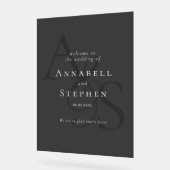 Elegant, Klassiek, Monogram, Zwart, Bruiloft Acryl Bord (Hoek)