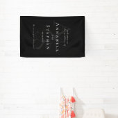 Elegant, Klassiek, Monogram, Zwart, Bruiloft Spandoek (Insitu)