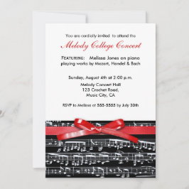 Elegant klassiek muziekconcert, uitnodiging voor o