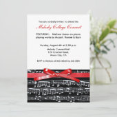 Elegant klassiek muziekconcert, uitnodiging voor o (Staand voorkant)