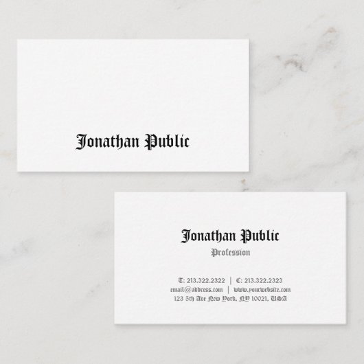 Elegant klassiek nostalgisch design voor professio visitekaartje (Voorkant / Achterkant)