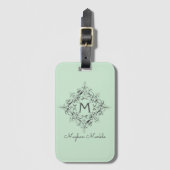 Elegant klassiek pastel met monogram bagagelabel (Voorkant (verticaal))