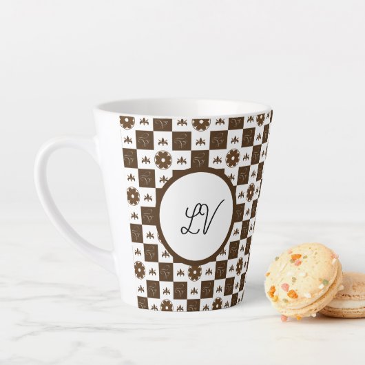 Elegant klassiek patroonontwerp latte mok (In situ)